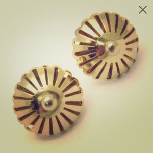 Vintage Coro Earrings Gold Tone Screw On - Unique